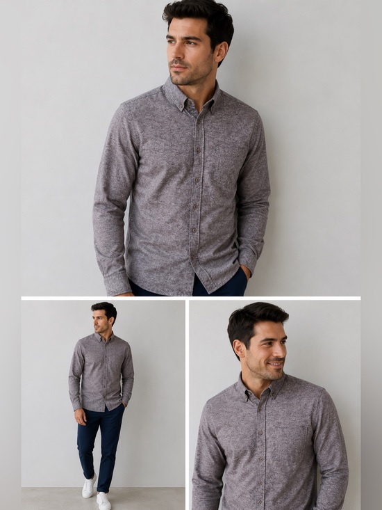 Samsøe Samsøe Other - Samsøe Samsøe Men’s Heather Gray Button Down Shirt Size S .